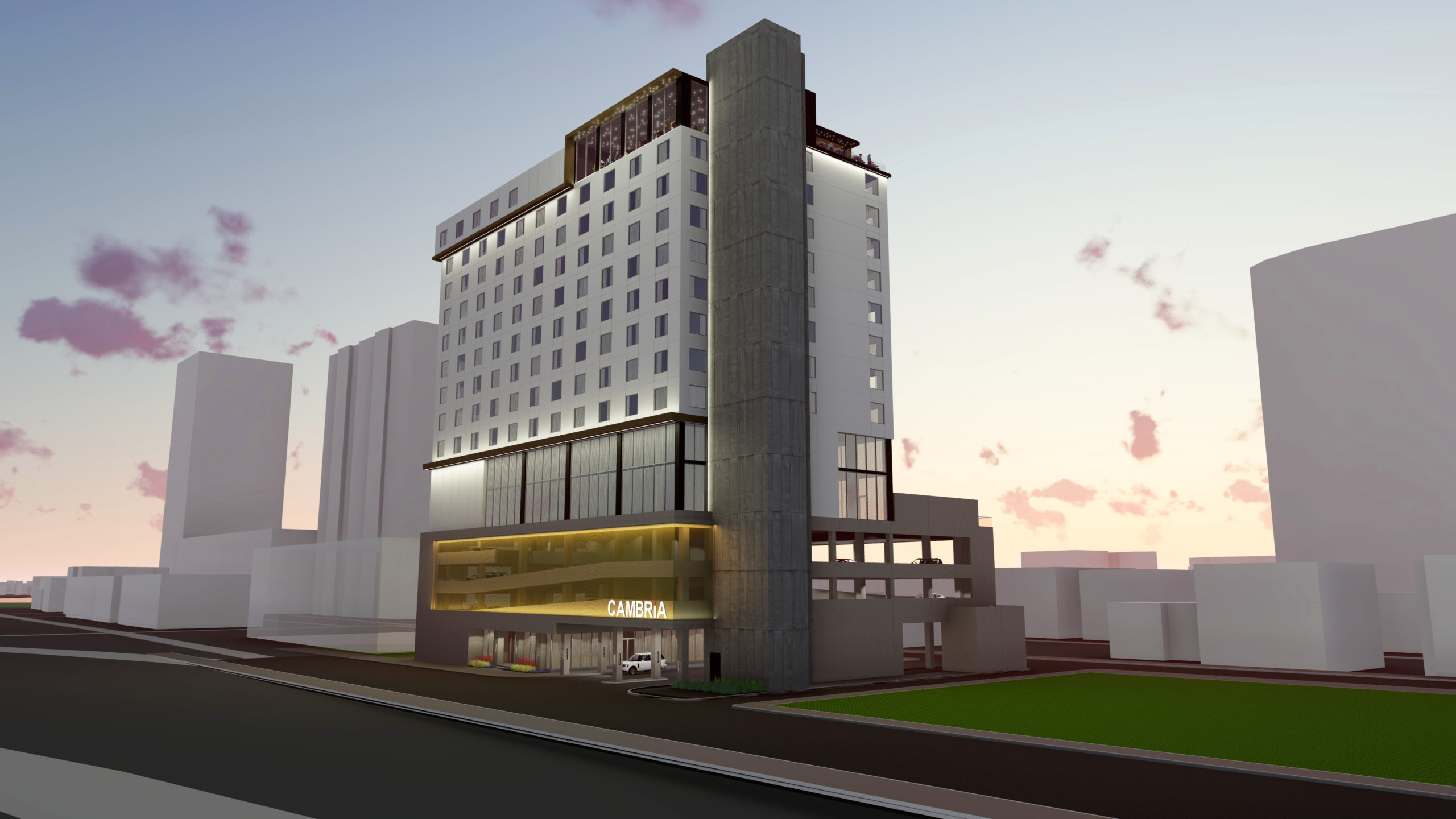 14 Story Cambria Hotel Project Breaks Ground In The Rainey Street   ATX Cambria Entrance Scaled 