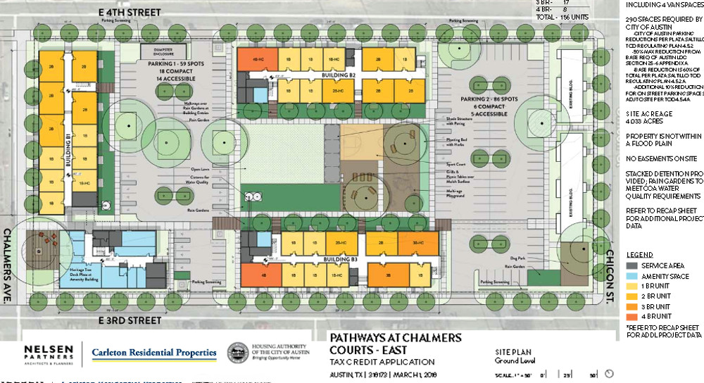 The site plan for Pathways at Chalmers Courts East. Courtesy: Nelson Partners.