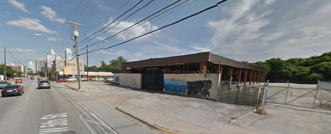 Street view of the future Marquis on 5th development site, currently an unused warehouse. Photo courtesy of Google Maps.
