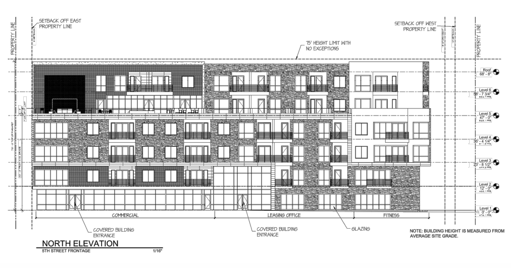 The 5th Street frontage of the proposed complex. Photo courtesy of CWS Capital Partners.
