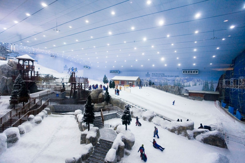 Ski Dubai's cutting-edge snowmaking technology brings the breathtaking experience of breaking both legs simultaneously to an otherwise arid climate. Photo courtesy of Mall of the Emirates.